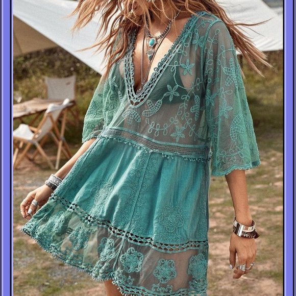 LADIES LACE BATHING SUIT COVER UP  HOST PICK - Picture 2 of 8